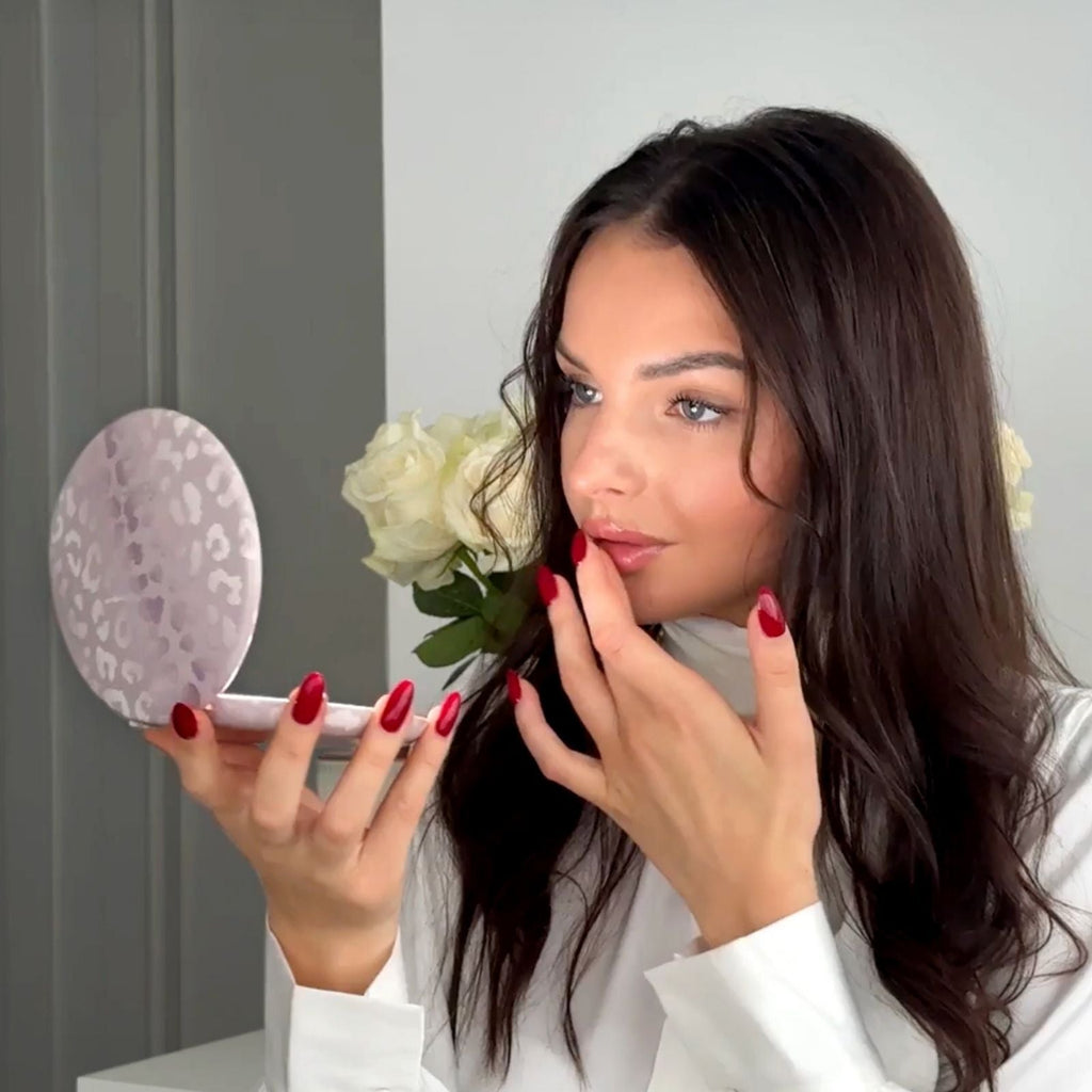 Mini Taylor LED Compact Mirror | Cosmic Leopard